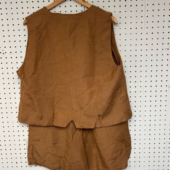 Lintico 100% Linen Matching Set in Caramel Brown - Picture 4 of 9